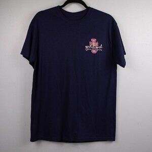 Girlie Girl Originals Serape Leopard Cross navy tshirt-M